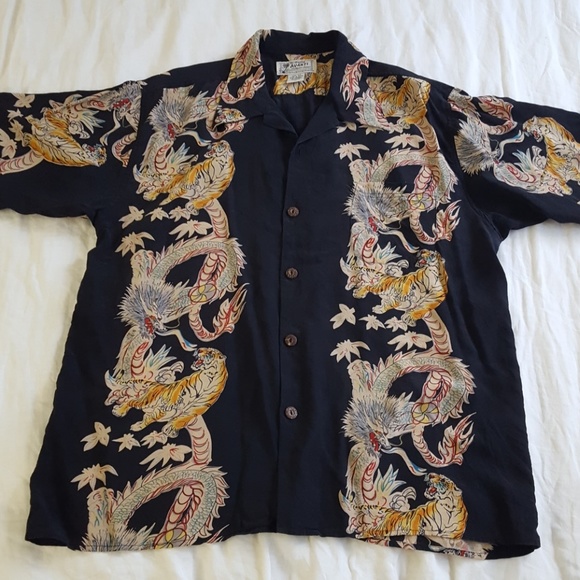 Avanti Original 100% Silk Hawaiian Shirt Medium - Picture 2 of 8